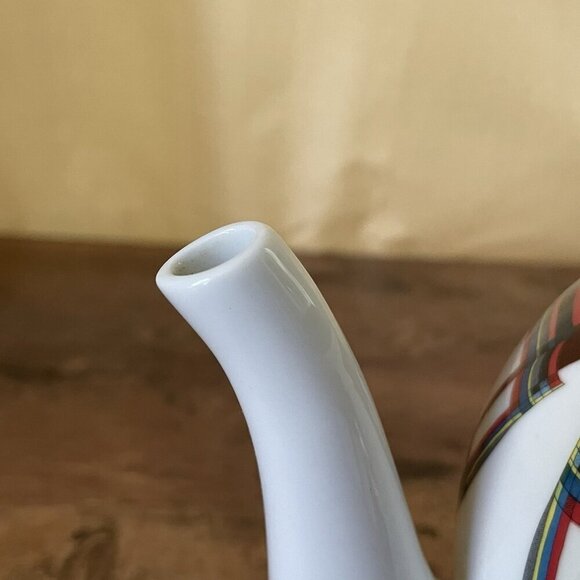 Willams Sonoma Stuart Dress Tartan Teapot White Red Gold Holiday 4 Cup Japan - Picture 9 of 14